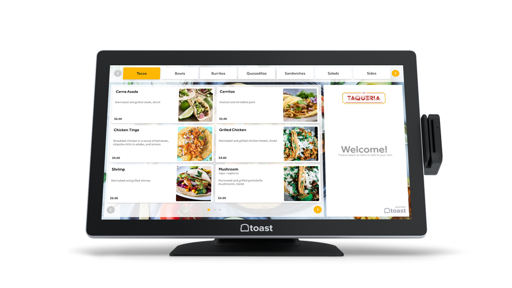 22” Toast Flex Kiosk (On Counter Stand) with Toast Tap (Direct Attach)