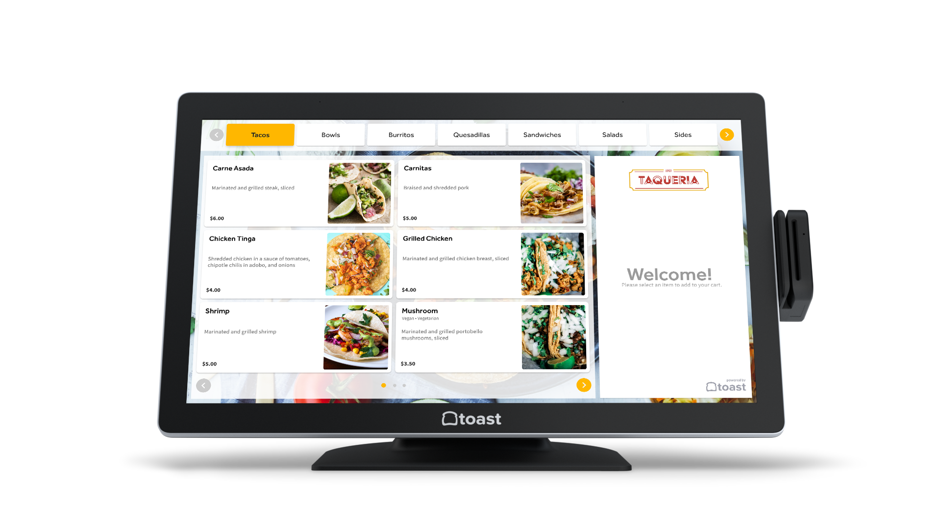 22” Toast Flex Kiosk (On Counter Stand) with Toast Tap (Direct Attach)