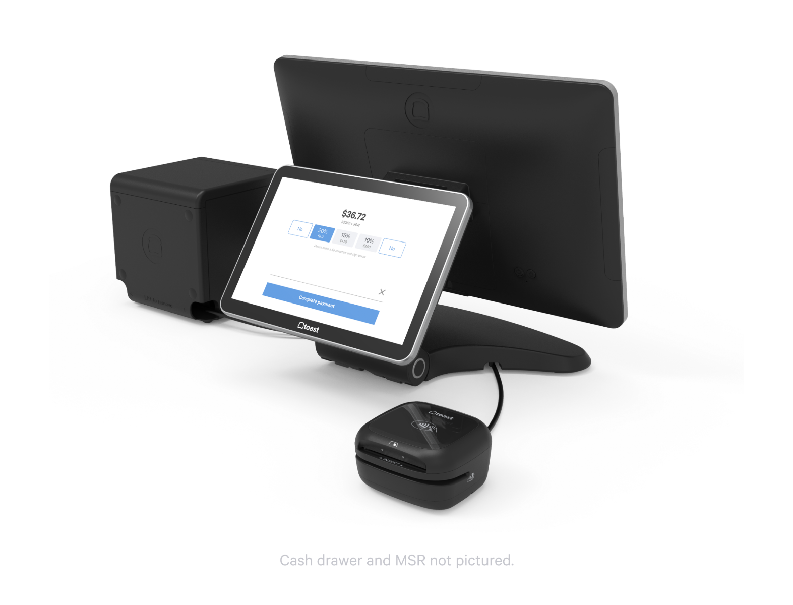 Toast Flex for Guest + Toast Tap, Printer, Cash Drawer (Direct Attached Guest Display)